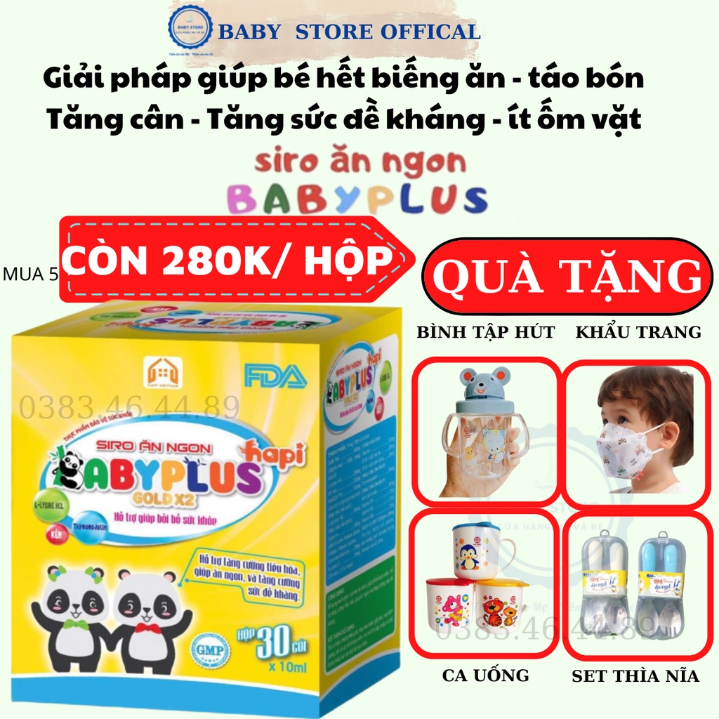 Siro Ăn Ngon Baby Plus, Giúp Bé Tăng Cân, Tiêu Hoá Tốt, Tăng Cường Sức Đề Kháng, Hết Táo Bón - Bé ăn ngon, ngủ ngon