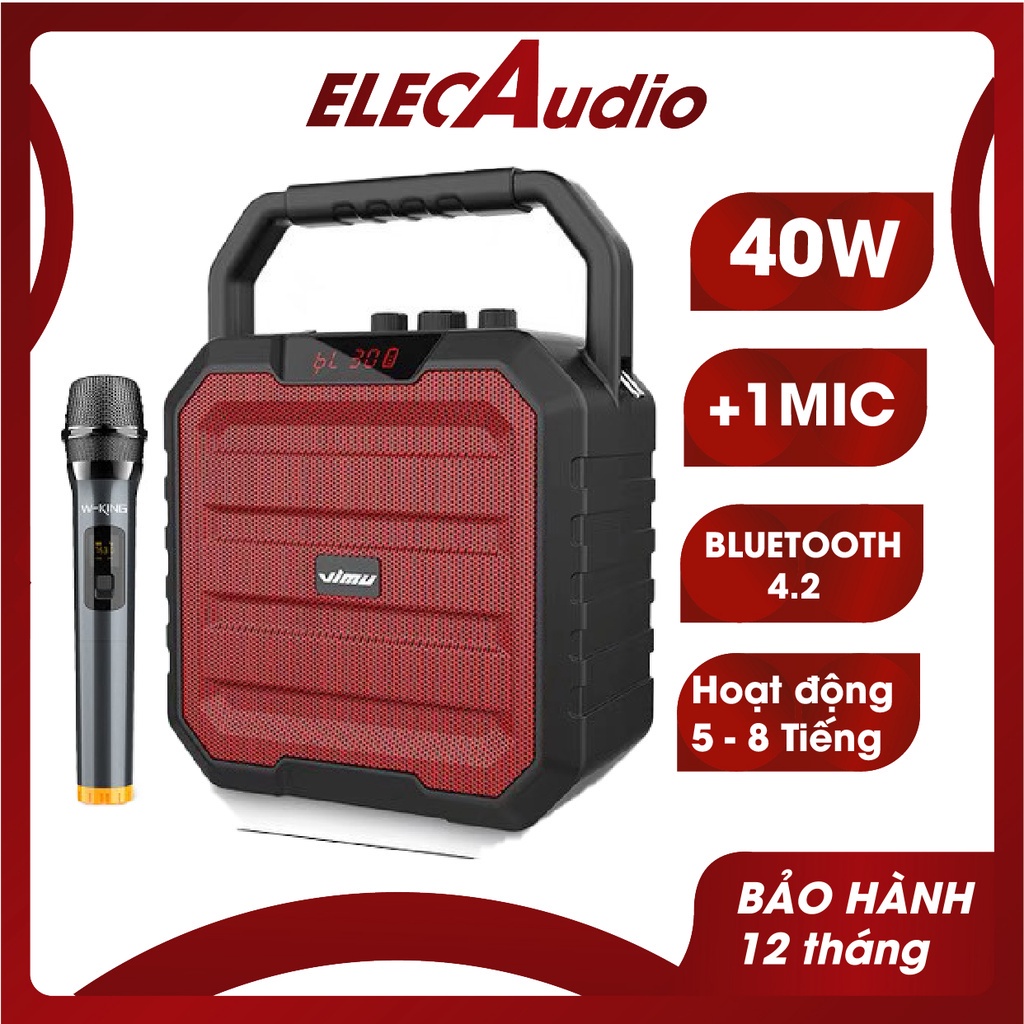 Loa karaoke bluetooth W-King ViMu K1 40W kèm micro, Loa karaoke mini công suất lớn chính hãng bảo hành 12 tháng