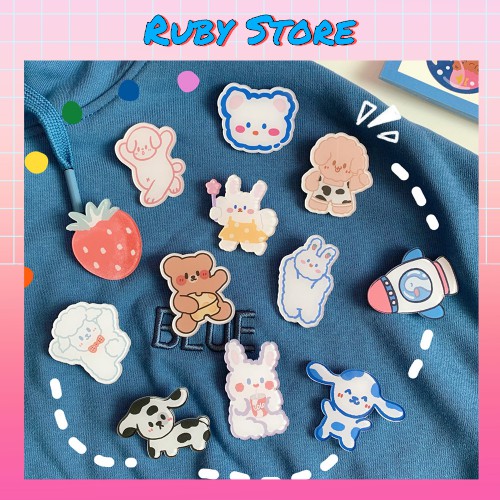 Huy hiệu cài áo quần, balo túi xách nhiều hình xinh xắn, dễ thương Ruby Store