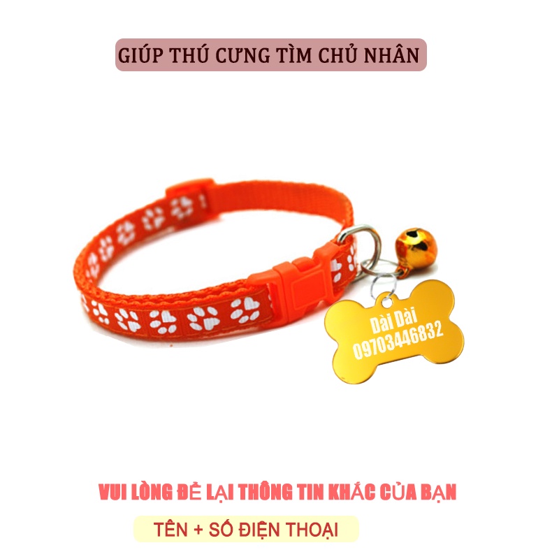 Thẻ Tên Thú Cưng -  Vòng đeo cổ 2 lớp cho chó mèo