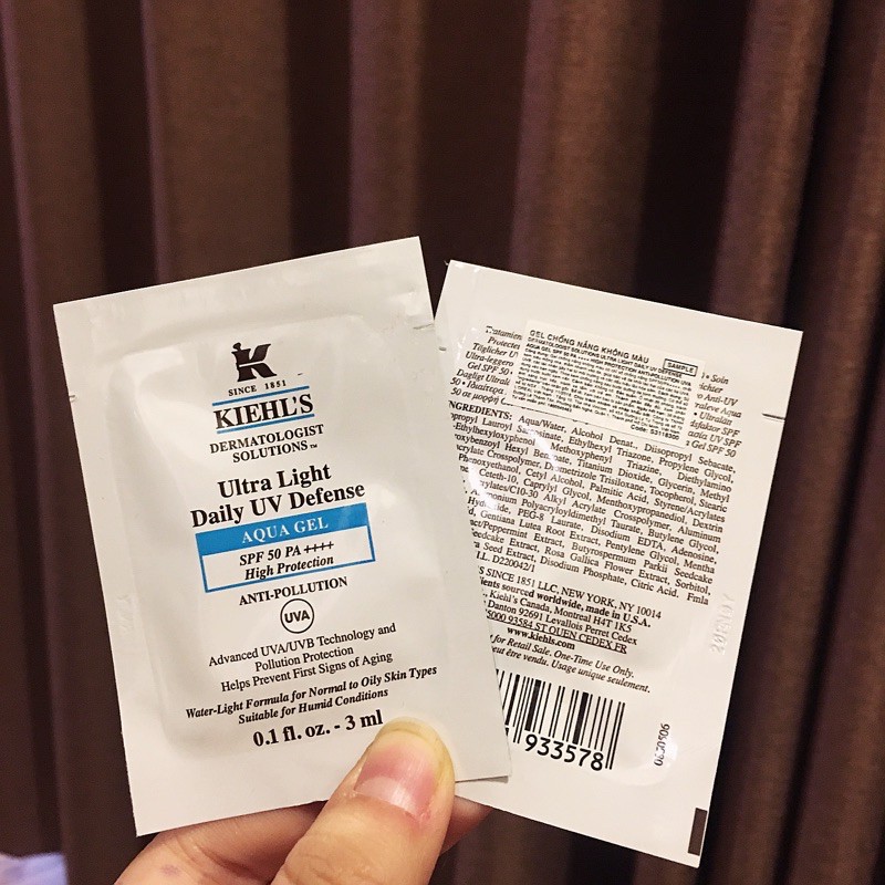 Sample Kem Chống Nắng KIEHL'S Ultra Light Daily UV Defense Aqua Gel 3ml Kiềm Dầu