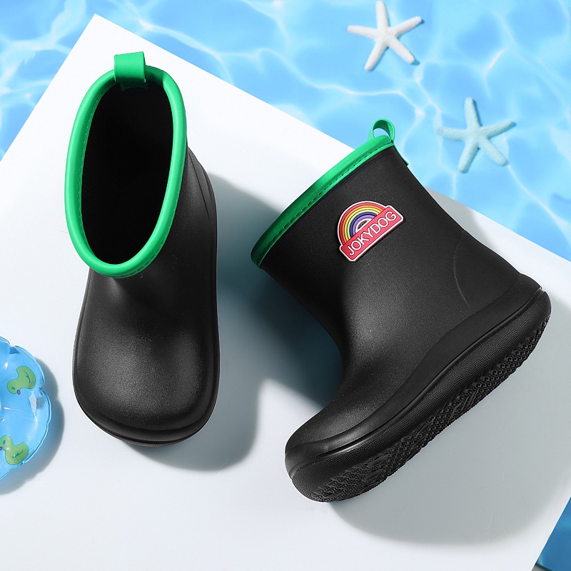 Giày Bốt Đi Mưa Chống Trượt Màu Cầu Vồng Dài 15-22cm Xinh Xắn Cho Bé