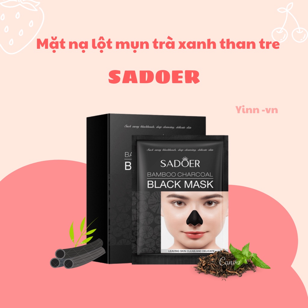 Mặt nạ lột mụn SADOER THAN TRE TRÀ XANH cám mụn đầu đen gói 6g nội địa Trung