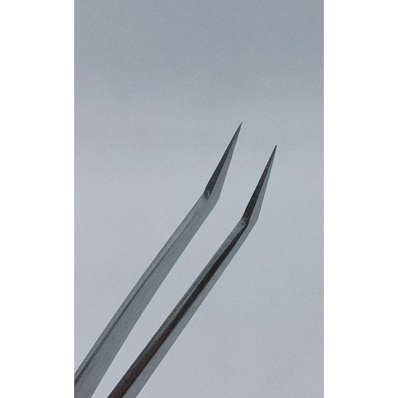 Nhíp cong 45 độ, nhíp cong bao da Bạc - nối mi - tạo fan - dụng cụ nối mi