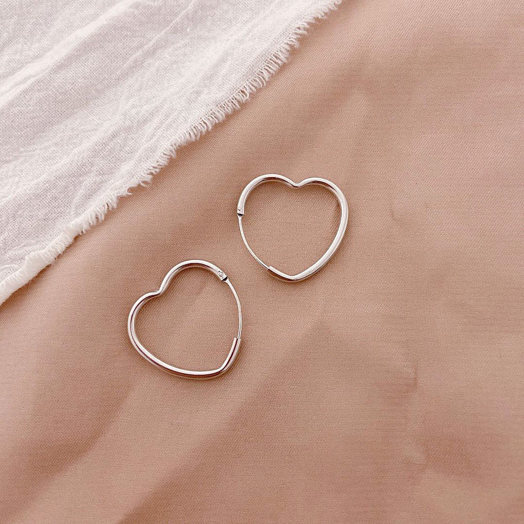 Khuyên Tai Trái Tim Đơn Giản Phong Cách Hàn Quốc