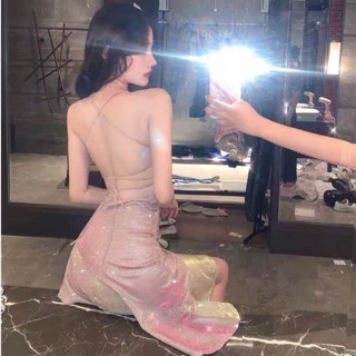 Đầm bling bling hở lưng