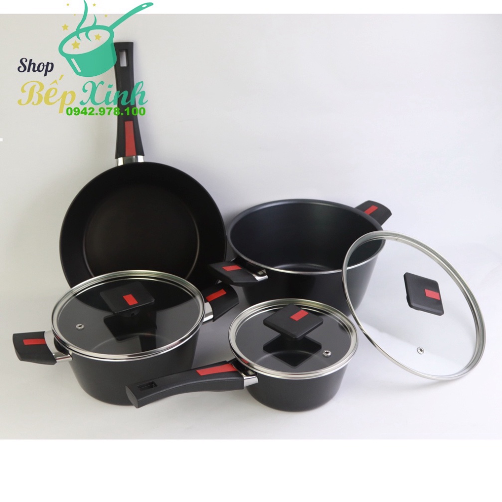 Bộ nồi chống dính KIMS COOK 2 mặt Next Style đáy từ hợp kim nhôm phủ PTFE , xuất khẩu Pháp
