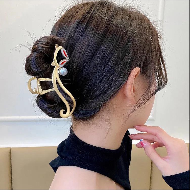 Kẹp Tóc Kim Loại Hình Đuôi Cá Mập Phong Cách Hàn Quốc Cho Nữ