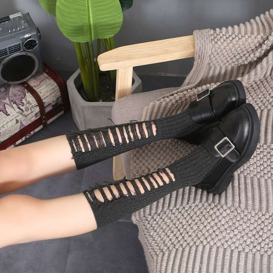 Jiashucheng Đôi Vớ Dài Bằng Vải Cotton Dệt Kim Mỏng Thời Trang Xuân Hè Cho Nữ