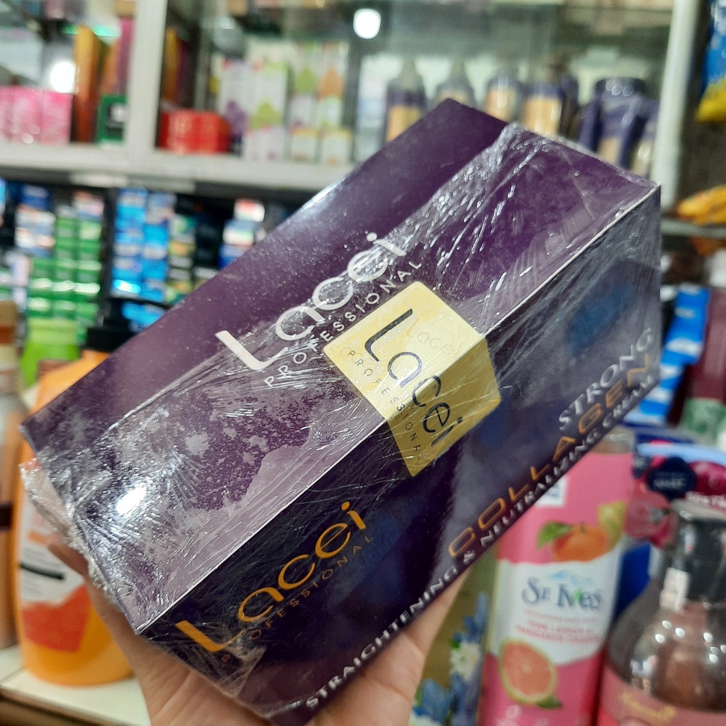 THUỐC DUỖI TÓC KHÔNG KẸP NHIỆT BÓNG MƯỢT DÙNG CHO CÁ NHÂN TẠI NHÀ LACEI COLLAGEN 200ml x 2