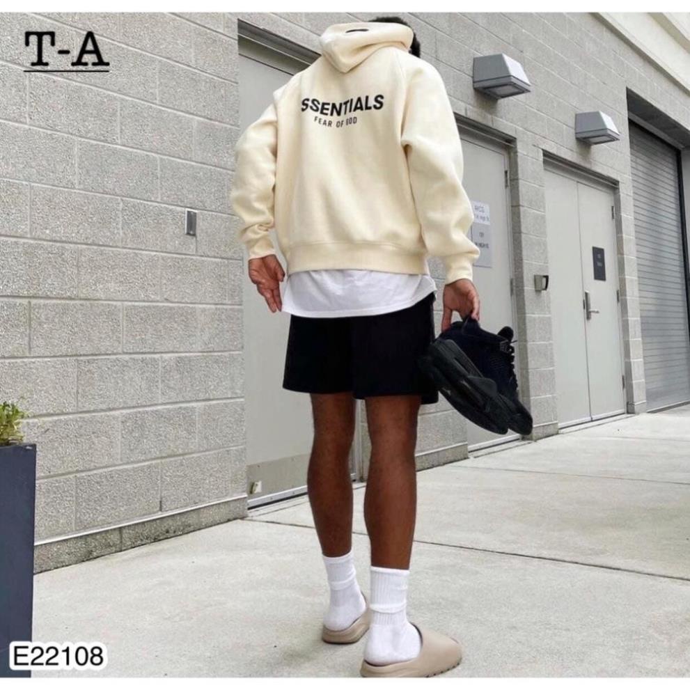 [Ảnh Thật] Áo khoác nỉ bông có mũ Essential 5 màu siêu hot hit_Áo khoác nỉ bông nam nữ