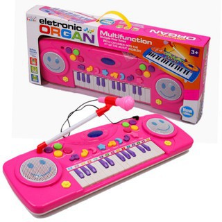 Đồ chơi đàn Organ mini kèm micro cho bé tập đàn tập hát Electronic Organ No.3702A