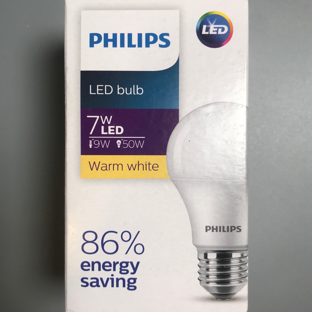 Bóng đèn LED Bulb đui E27 Philips HV 1PF/20 GMGC công suất 7W ánh sáng vàng 3000K tuổi thọ 6000K quang thông 480lm