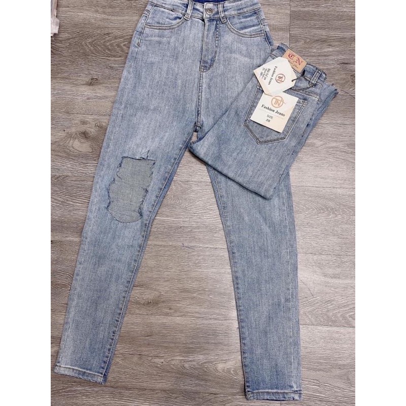 Quần jeans RÁCH Ô ôm body lưng siêu cao