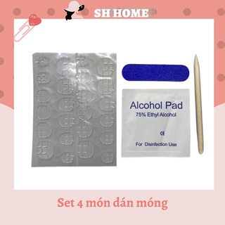Set 24 dán móng + dũa + miếng lau + cây tháo móng🔥