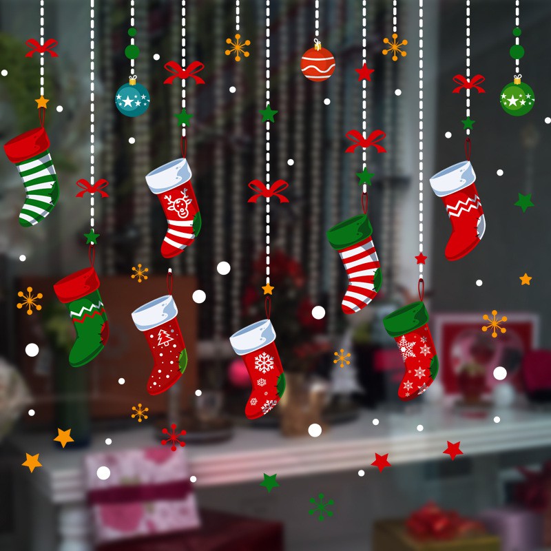 Tranh Decal Dán Kính Trang Trí Cây Thông Giáng Sinh Merry Christmas 05 DOKEY99