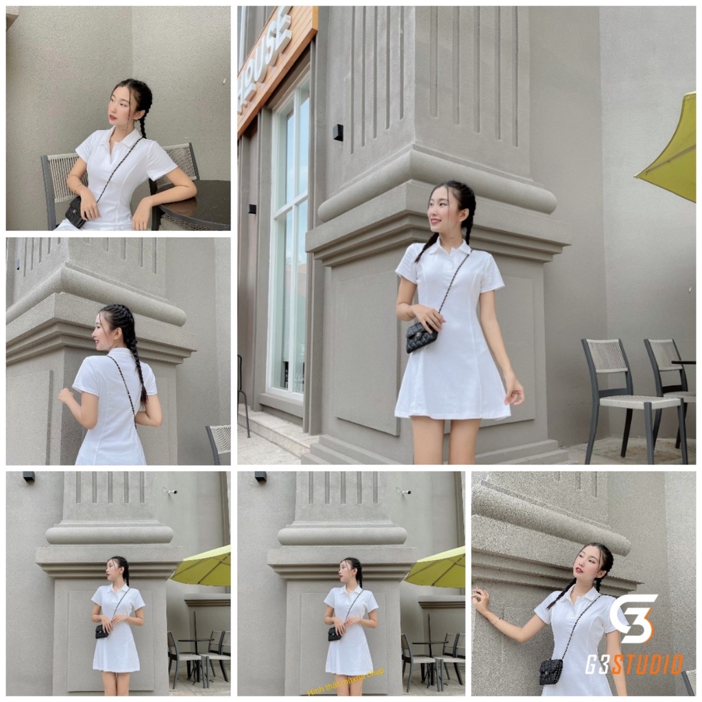 Đầm ôm body co giãn cổ polo - ảnh thật mẫu Shop chụp | BigBuy360 - bigbuy360.vn