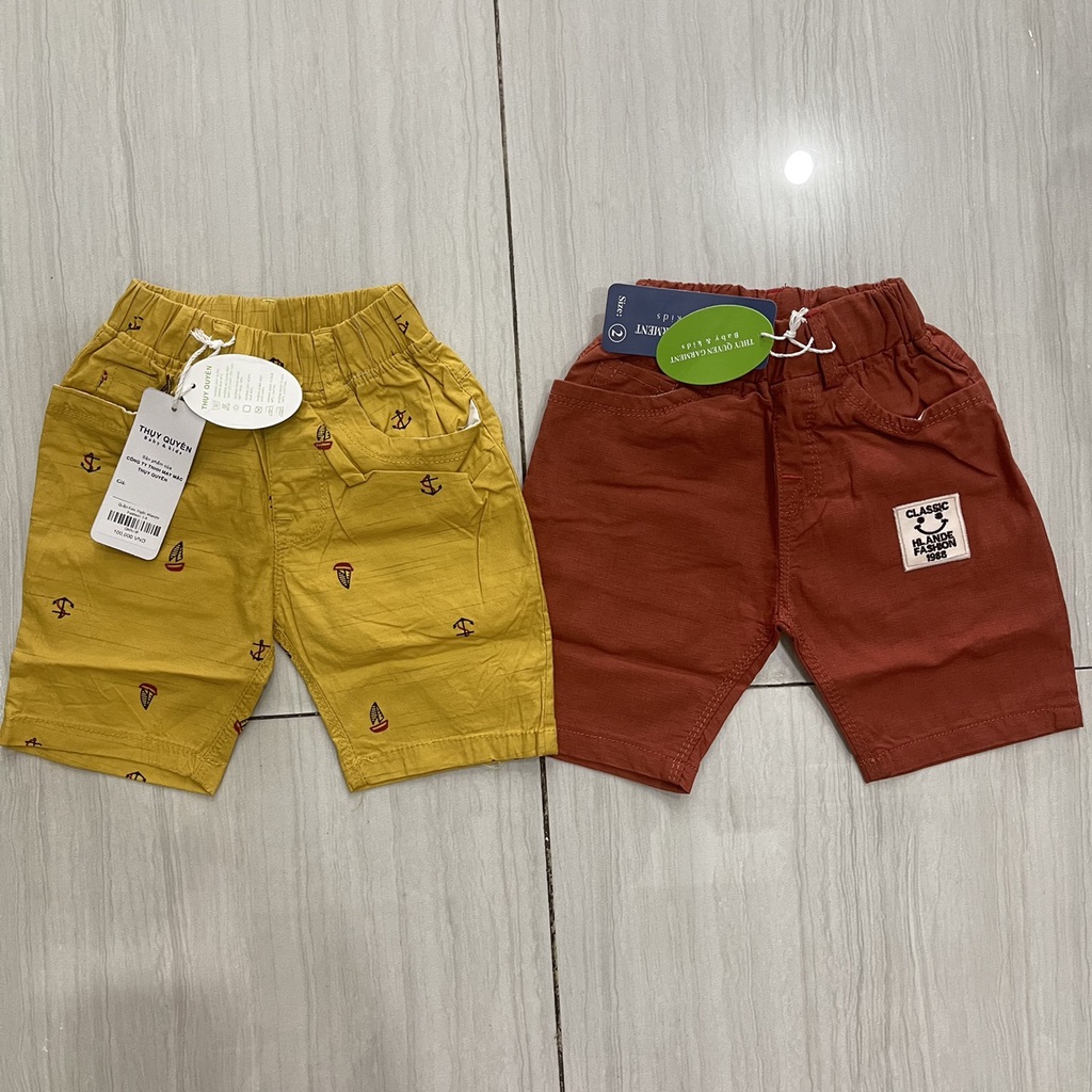 Quần ngắn Kaki Bé trai có túi cao cấp Thuỵ Quyên Cho Bé 1-8 Tuổi