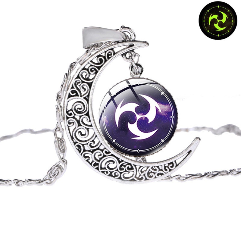 Vòng cổ mặt thủy tinh phong cách Sohopo Genshin trong game Eye Of God