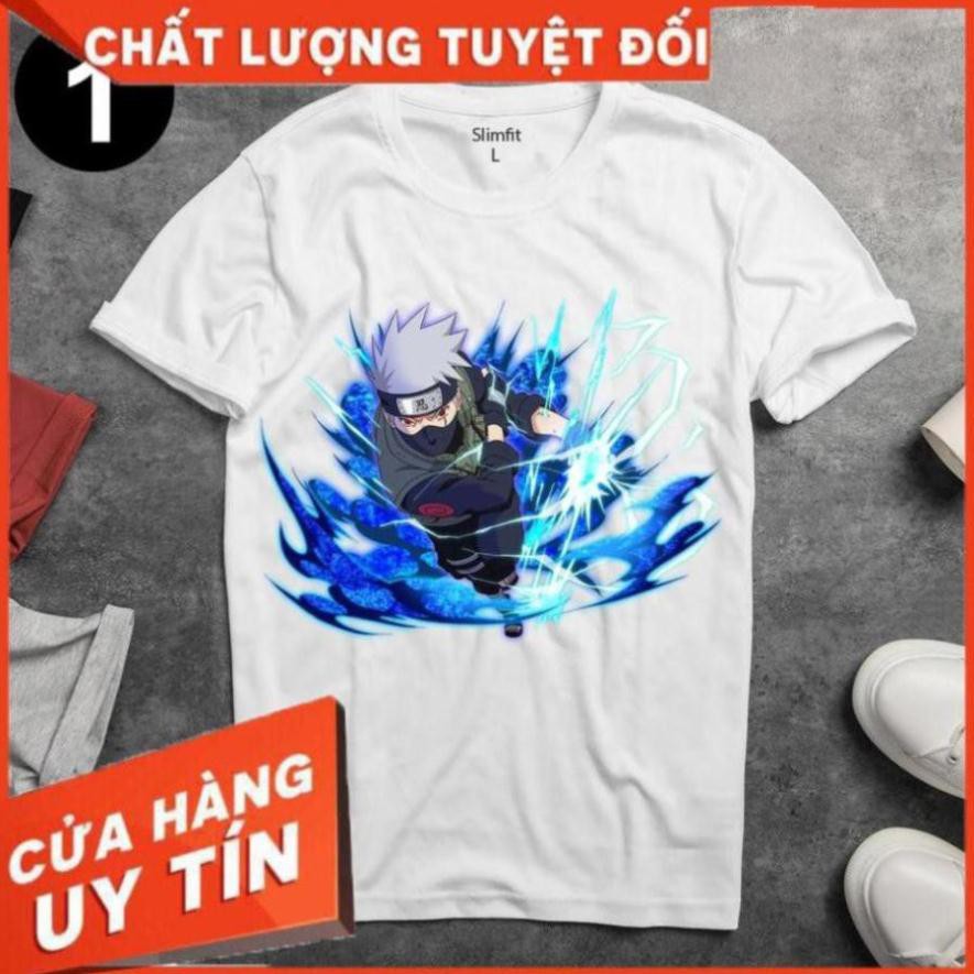 In hình ninja Hatake Kakashi, Naruto, ninja làng lá - Áo thun Cotton nam, nữ tay ngắn, cổ tròn