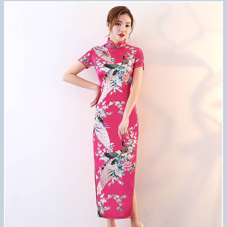 Áo dài Đầm Sườn Xám Cách Tân Dáng Dài Thiết Kế Mới Xinh Xắn Thời Trang