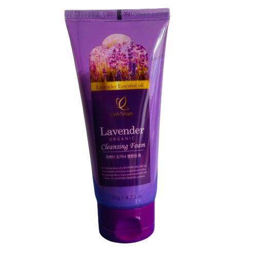 Kem Rửa Mặt Lavender Organic Linh Nhâm- Sữa Rửa Mặt Chiết Xuất Thiên Nhiên- Loại Bỏ Chất Bẩn- Bã Nhờn- Giữ Ẩm 120gr