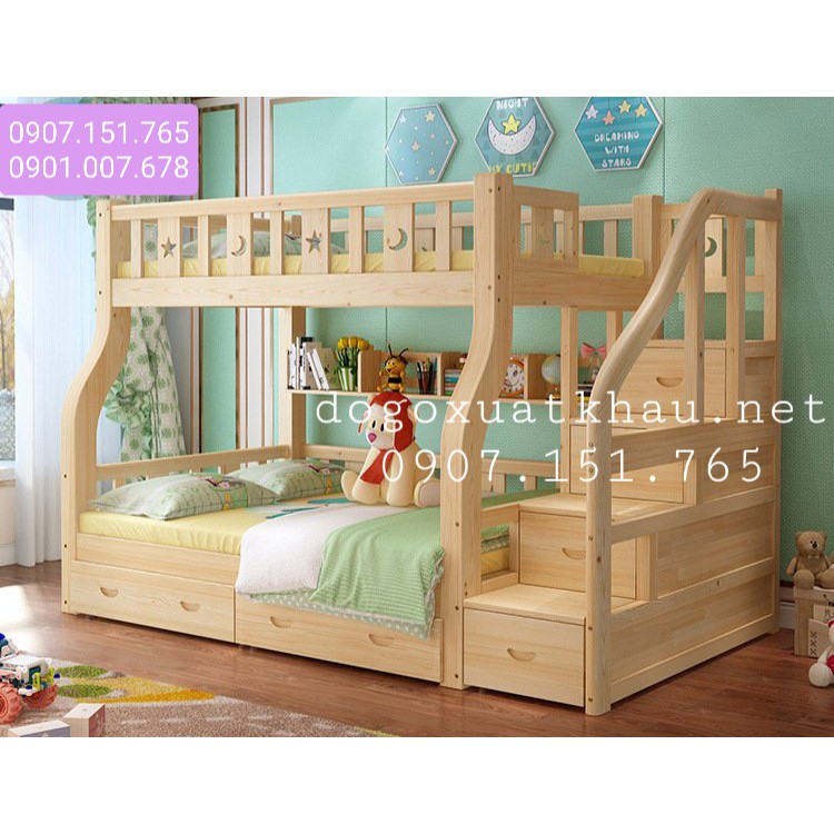 Giường tầng gỗ tự nhiên cho bé | BigBuy360 - bigbuy360.vn