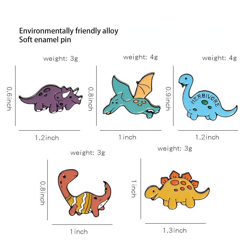 Huy Hiệu Cài Áo Hình Khủng Long Ngộ Nghĩnh