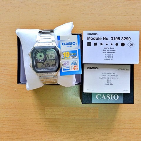 [Chính hãng- Giấy BH]Đồng hồ nam dây kim loại Casio chính hãng AE-1200WHD-1AVDF