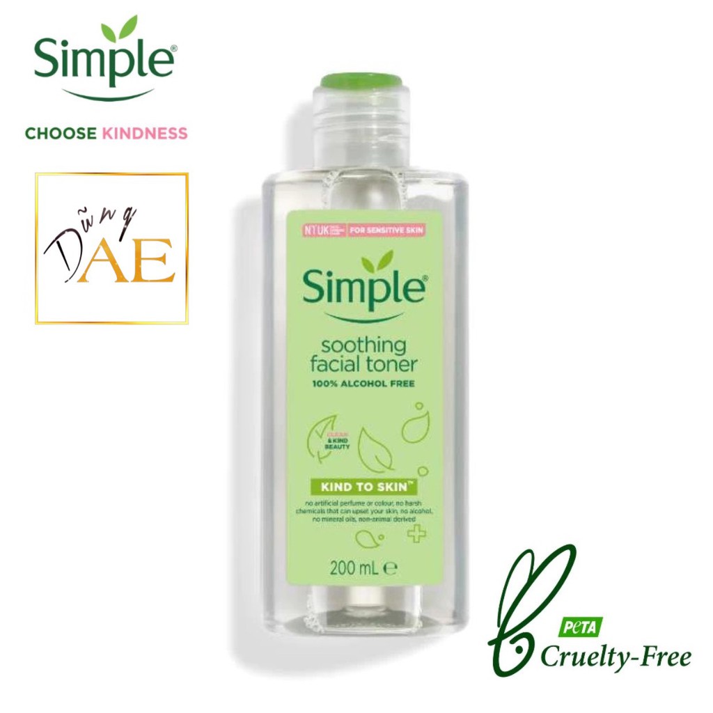 Simple Toner Kind to Skin Soothing Facial - Nước hoa hồng Simple Toner cho da nhạy cảm 200ml