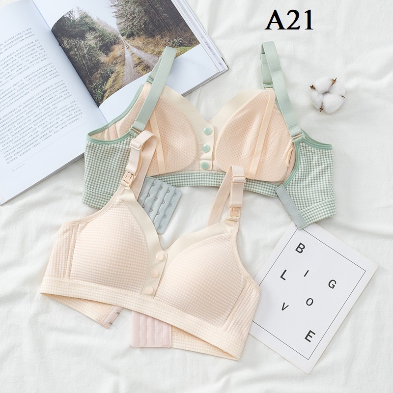 Áo ngực dành cho bầu có thiết kế cho bé ti ô kẻ