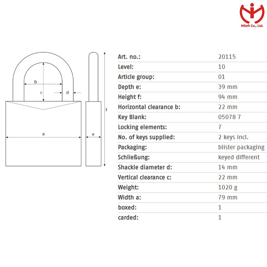 [Hỏa tốc HCM] Ổ khóa ABUS GRANIT 37RK/80 thân thép rộng 79mm thuộc dòng cao cấp nhất của ABUS - MSOFT