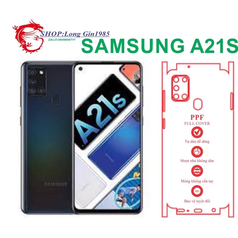 Samsung A21s miếng dán trong Ppf mặt sau và mặt trước chống va đập tốt chống trầy xước