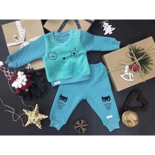 Bộ trần bông đính lông Momma Baby
