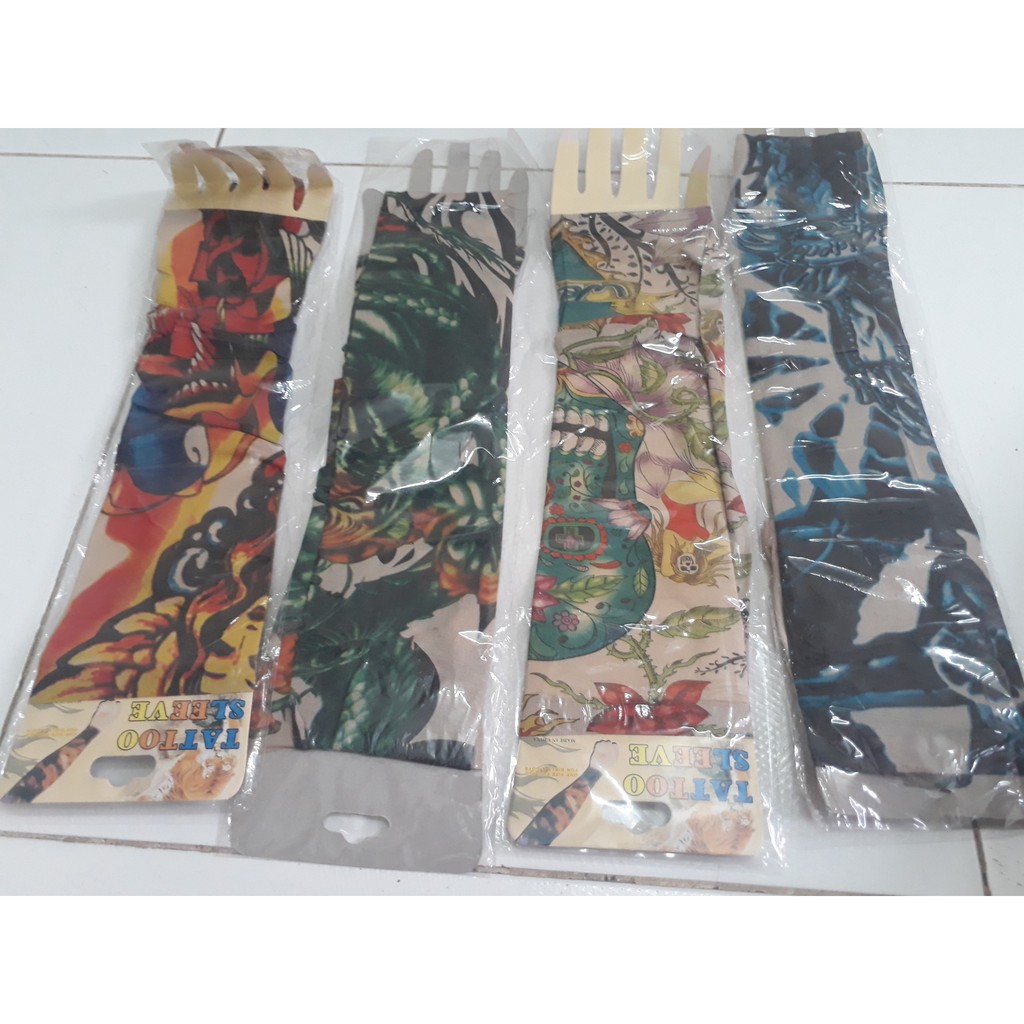 1 Đôi găng Tay Chống Nắng Đi Phượt Hình Xăm Hoa Văn Cực Chất và Ngầu