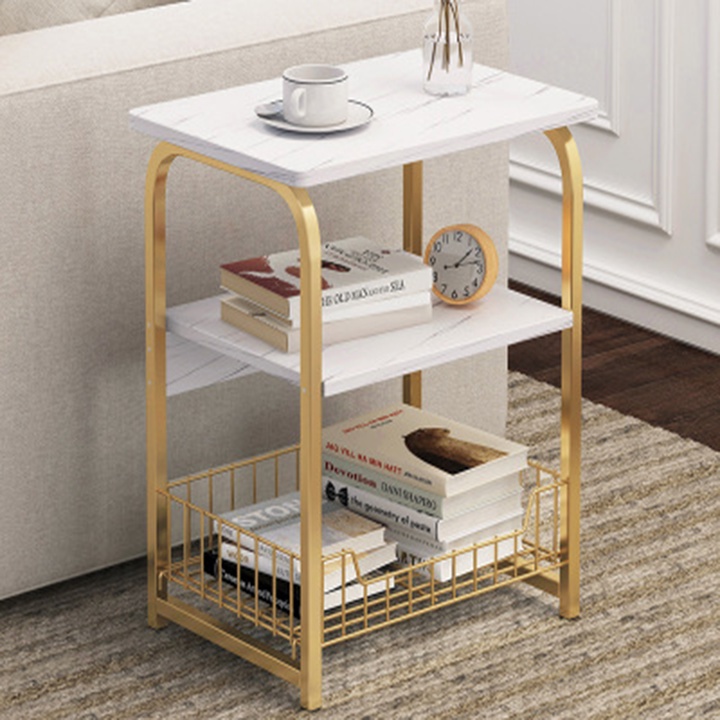 Bàn trà sofa 3 tầng đọc sách, làm việc học tập Kệ sách đa năng để đầu giường
