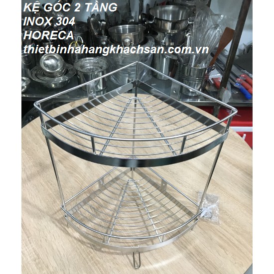 kệ góc 2 tầng inox 304 treo tường để đồ trong phòng tắm