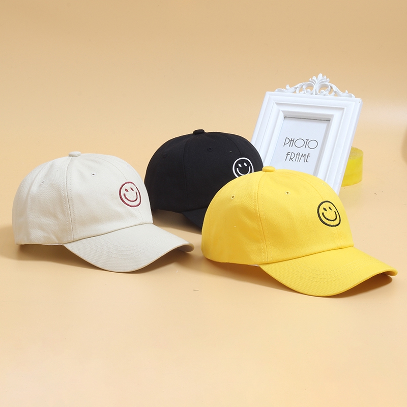 Mũ Lưỡi Trai LINJW In Hình Mặt Cười Kiểu Hàn Quốc Cho Nam &amp; Nữ