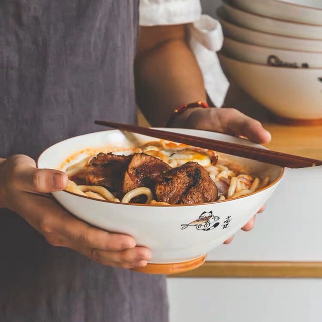 Tô gốm sứ hình mèo phong cách Nhật Bản