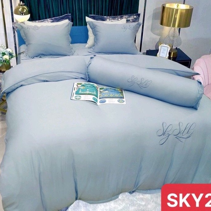 Bộ Chăn ga gối Lụa SKY 5 món thượng hạng, cao cấp SKY SILK MỚI