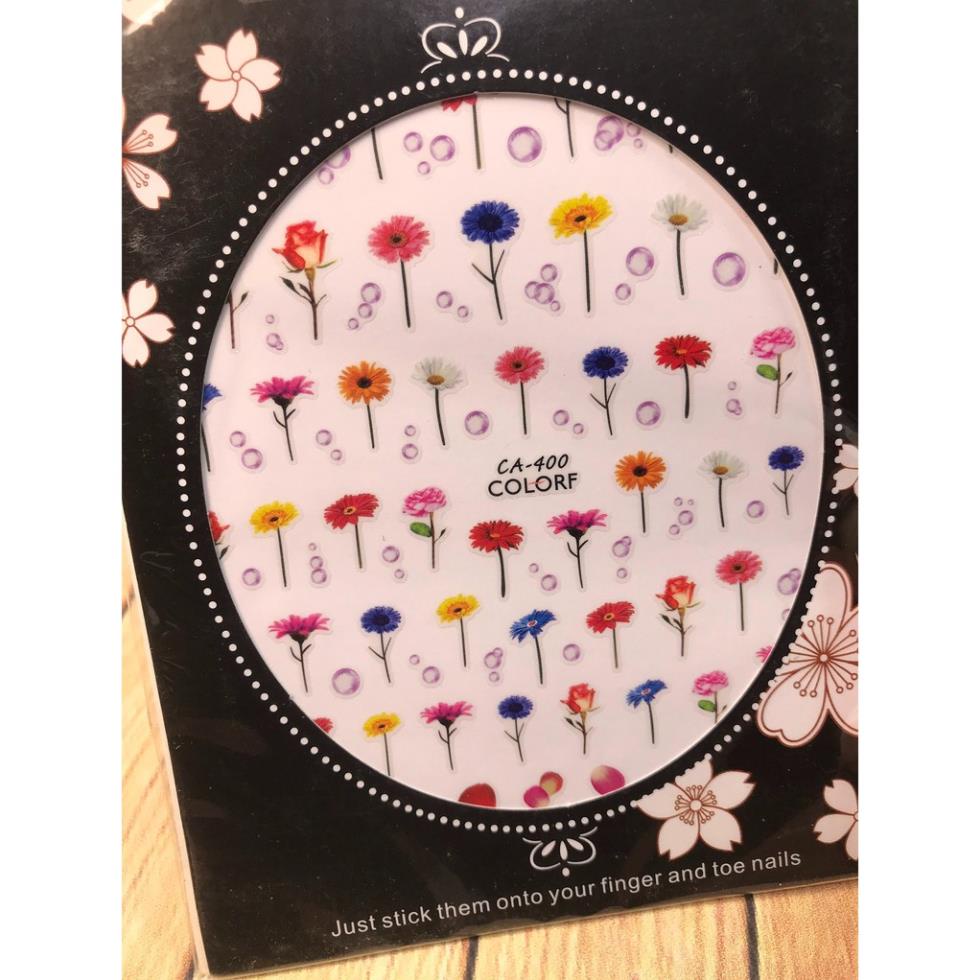 Hình dán móng tay Hoa 10 giờ CA400