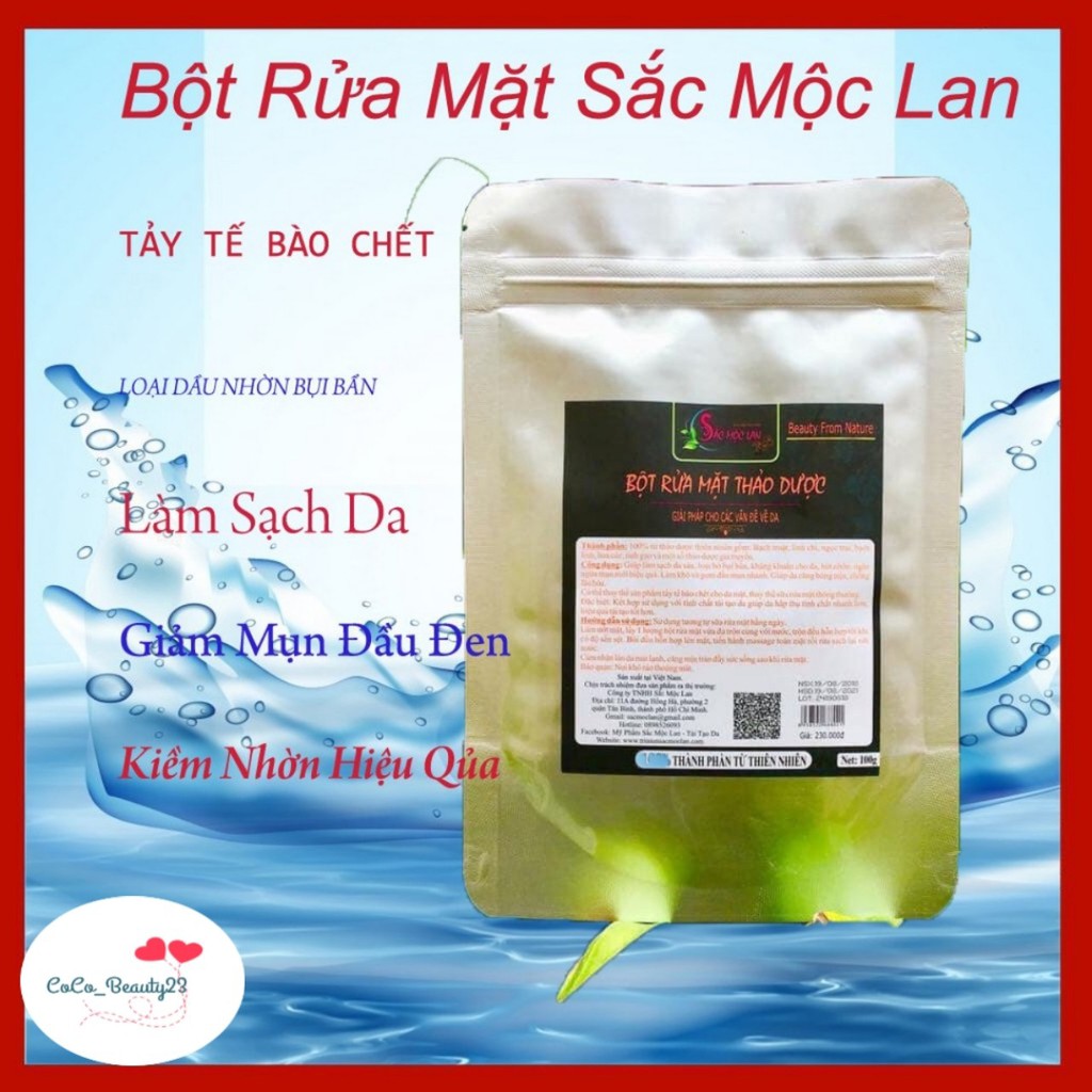 Bột Rửa Mặt Thảo Dược Sắc Mộc Lan ❤ Giúp Ngăn Ngừa Mụn, Làm Sạch Da ❤ Handmade