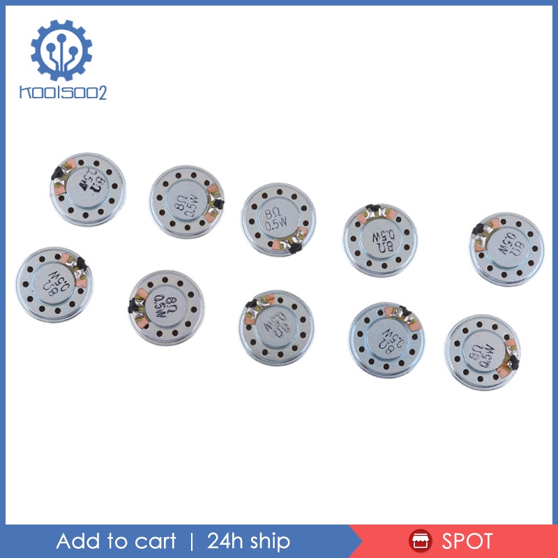10x 20mm Round Inside Magnet Electronic Audio Speaker Trumpet 0.5W 8Ohm