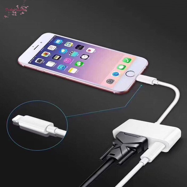 For Lightning To VGA Adapter Plug&Play for Apple iPhone X 8 iPad Air