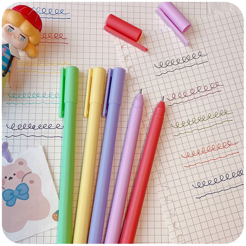 Set 5 bút gel dupe KACO PURE nhiều màu A07 Macaron take note Ielts tiện dụng Taro Stationery