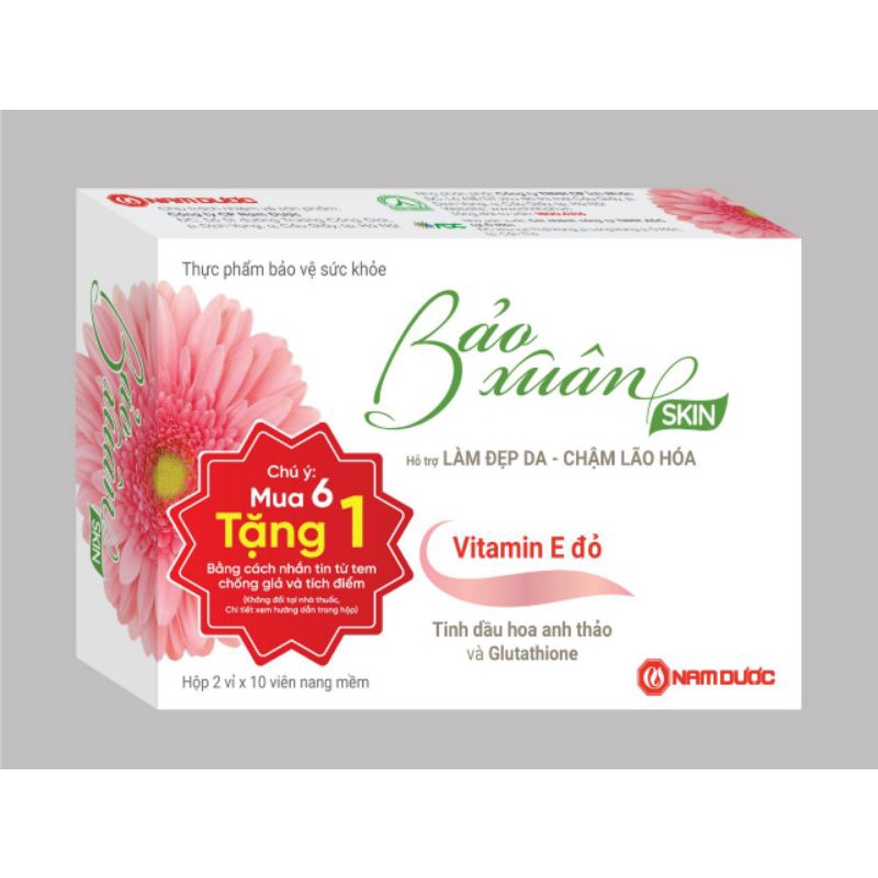 Viên Uống Đẹp Da BẢO XUÂN SKIN ( Hộp 20 viên)- Mua 6+1 gửi mã cào