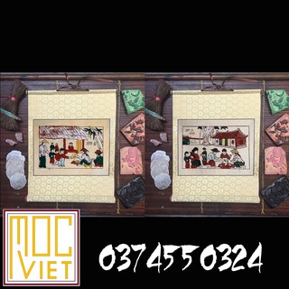Cặp Tranh Đông Hồ - Chợ Quê