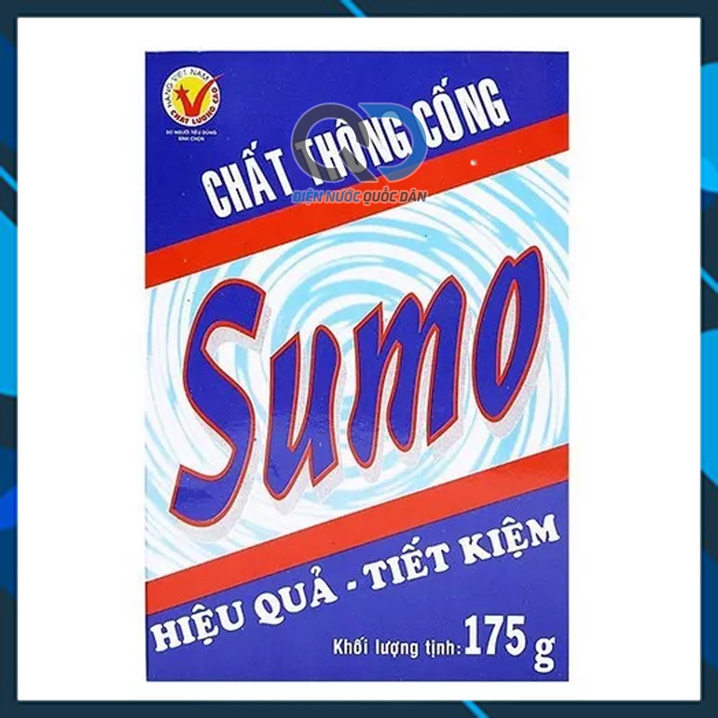 Bột Thông Cống SUMO hộp 175 gr - hiệu quả tức thì, thông sạch cặn bã, rêu rác, tóc, giấy vệ sinh, chất bẩn cứng đầu