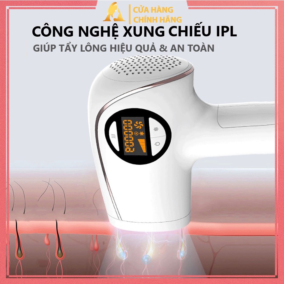 Máy Triệt Lông Mini IPL-A902 Tích Hợp Đầu Xung Lạnh