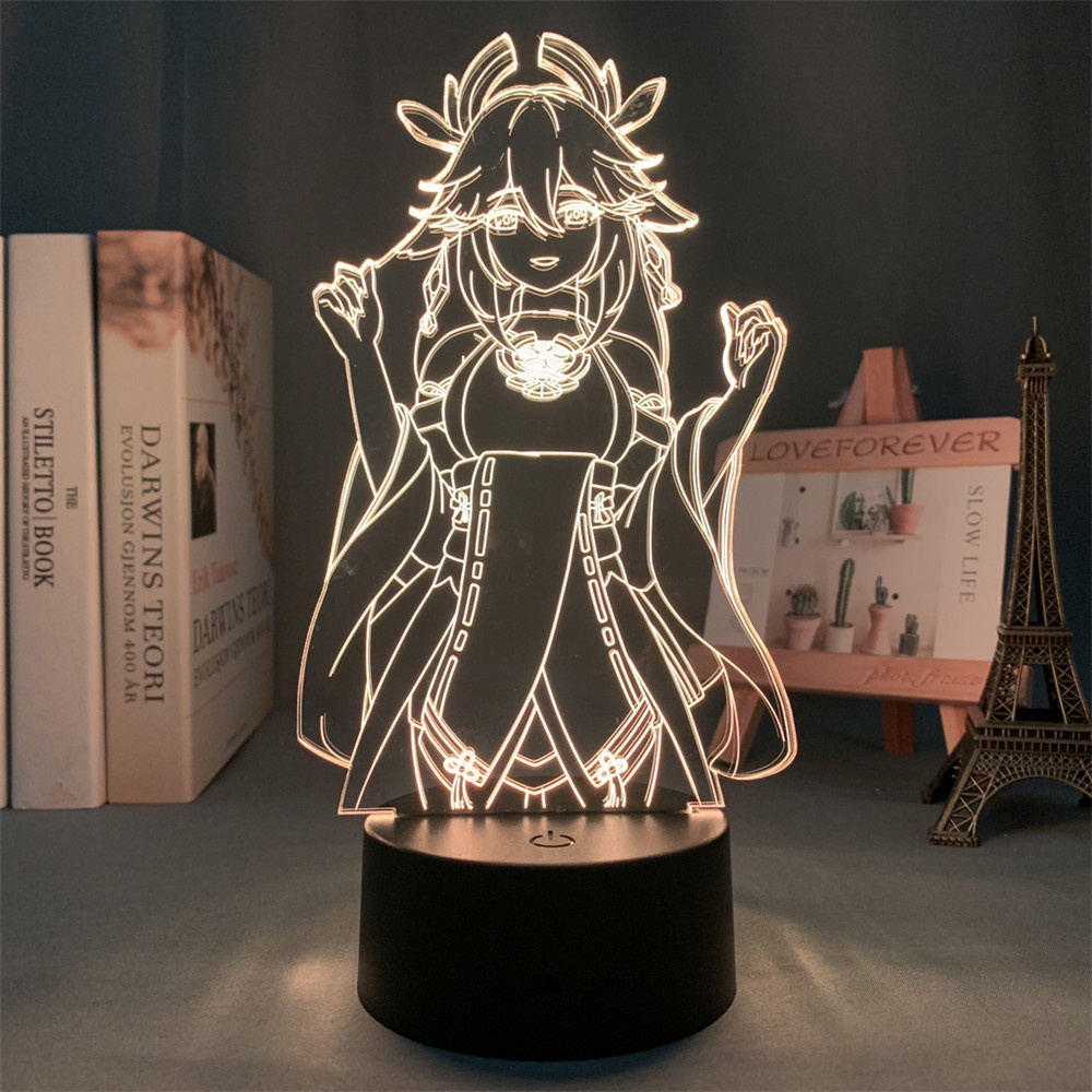 Genshin Đèn Ngủ yae miko Có Thể Thay Đổi Màu Sắc Trang Trí Phòng otaku friends